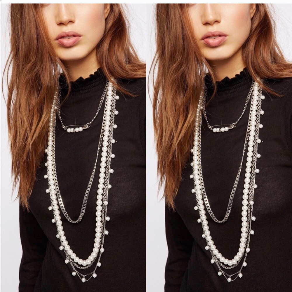Free People Cydney Pearls Layered Necklace